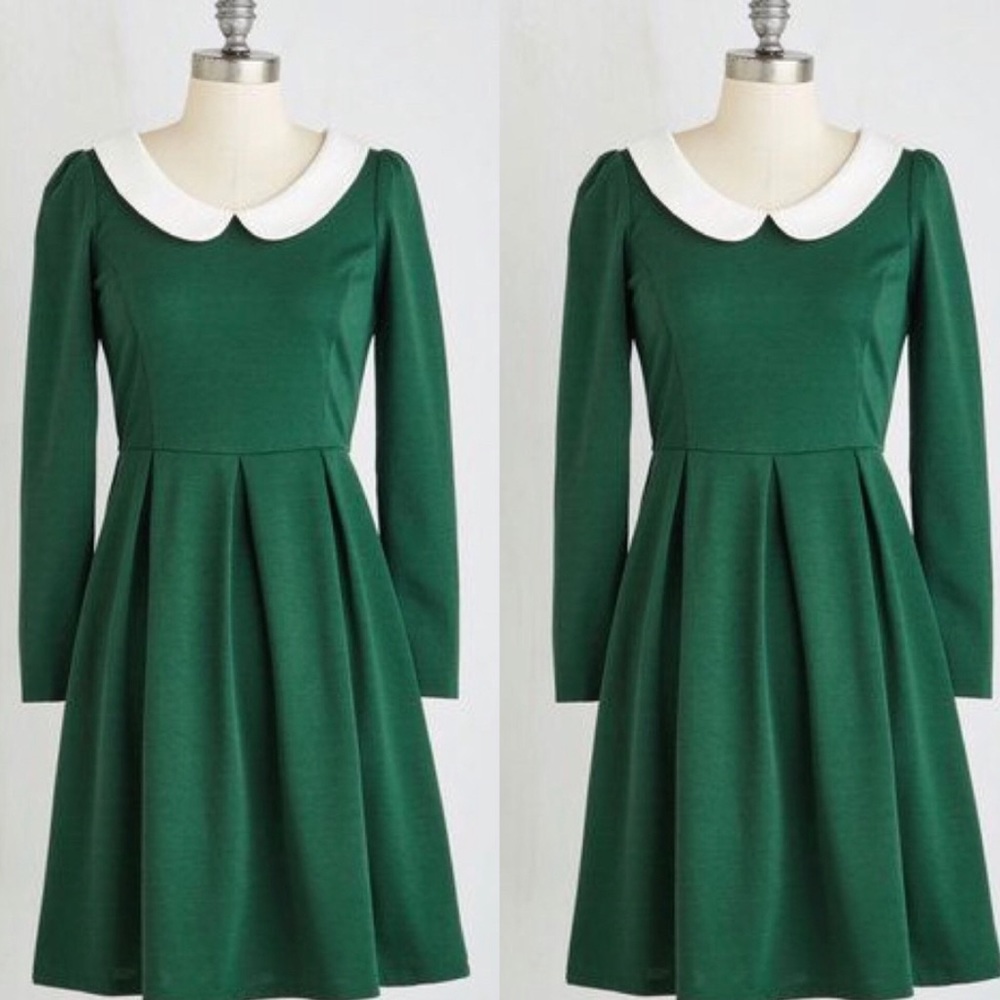 Fit and flare Peter Pan collar dress